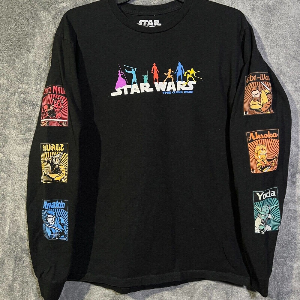 star wars the clone wars mens long sleeve shirt size m